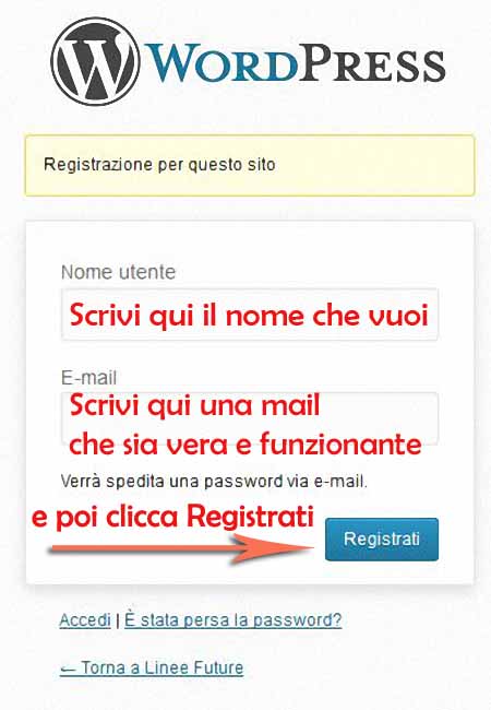 COME REGISTRARSI SU «LINEE FUTURE»