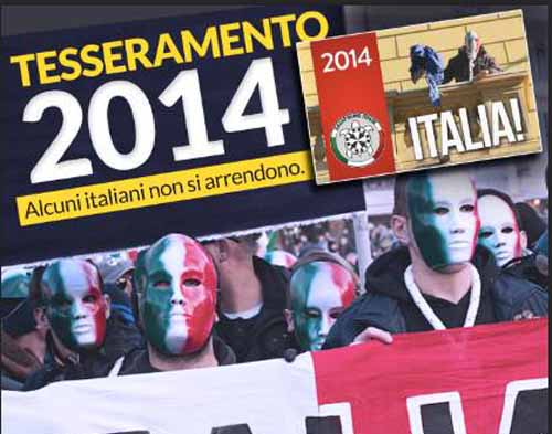 PISTOIA. CASAPOUND CELEBRA LA FESTA DEL TESSERAMENTO