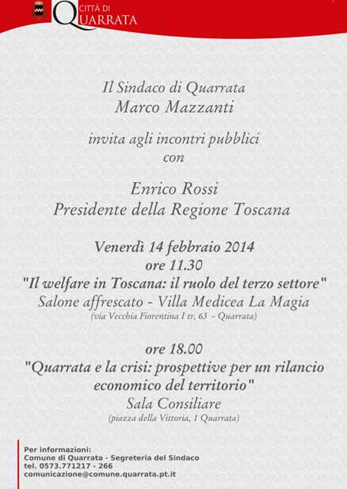 ENRICO ROSSI A QUARRATA E AGLIANA ENRICO ROSSI A QUARRATA E AGLIANA