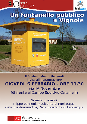 A VIGNOLE IL TERZO FONTANELLO PUBBLICO A VIGNOLE IL TERZO FONTANELLO PUBBLICO