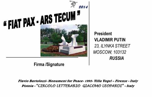 CARTOLINE PER LA PACE A OBAMA E PUTIN CARTOLINE PER LA PACE A OBAMA E PUTIN