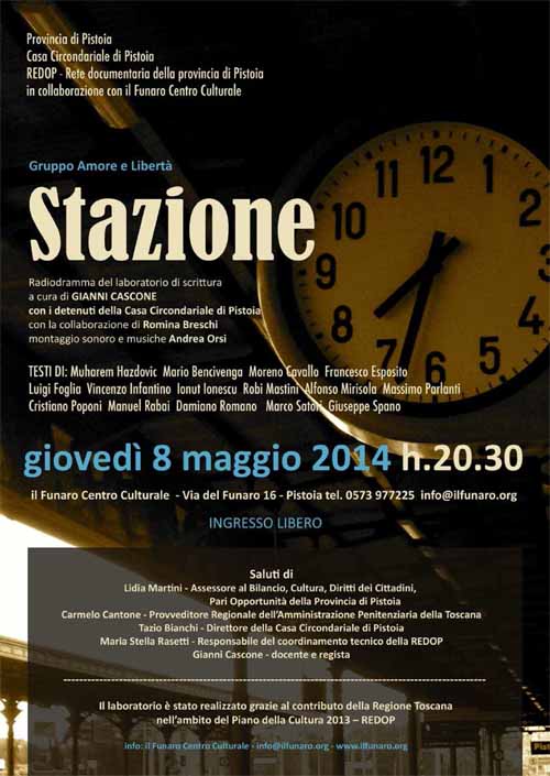 AL FUNARO. GIOVEDÌ 8 MAGGIO IL RADIODRAMMA “STAZIONE” AL FUNARO. GIOVEDÌ 8 MAGGIO IL RADIODRAMMA “STAZIONE”