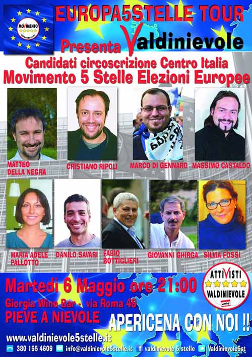 MOVIMENTO 5 STELLE, NOVE CANDIDATI ALLE EUROPEE IN TOUR MOVIMENTO 5 STELLE, NOVE CANDIDATI ALLE EUROPEE IN TOUR
