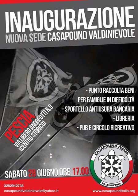 NUOVA SEDE PER CASAPOUND NUOVA SEDE PER CASAPOUND