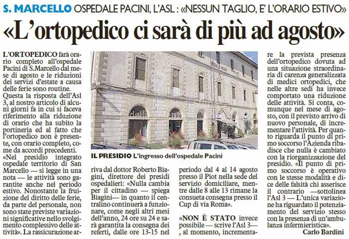 ASL3 E PIOT DI SAN MARCELLO: MA QUANTA PROPAGANDA AZIENDALE! ASL3 E PIOT DI SAN MARCELLO: MA QUANTA PROPAGANDA AZIENDALE!