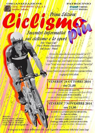“CICLISMO PIÙ”, DUE SERATE PER CONOSCERE MEGLIO LO SPORT “CICLISMO PIÙ”, DUE SERATE PER CONOSCERE MEGLIO LO SPORT