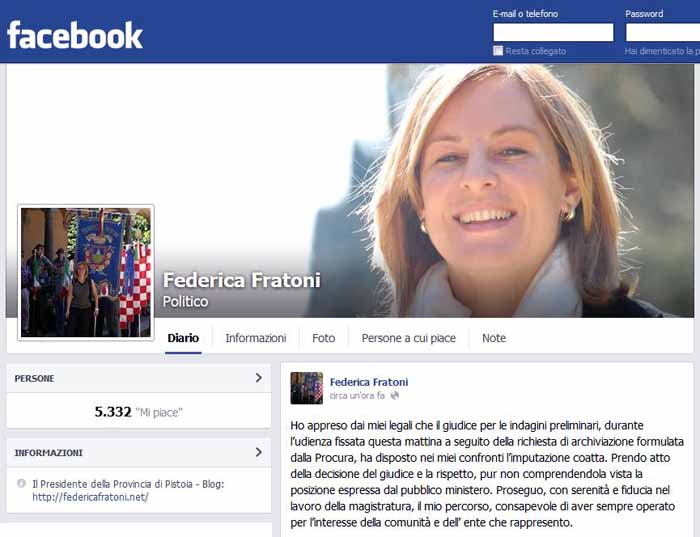 “IMPUTAZIONE COATTA” PER LA PRESIDENTE DELLA PROVINCIA FRATONI