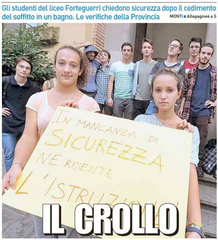 SOPRALLUOGO DOPO IL CROLLO DEL SOFFITTO AL LICEO FORTEGUERRI SOPRALLUOGO DOPO IL CROLLO DEL SOFFITTO AL LICEO FORTEGUERRI