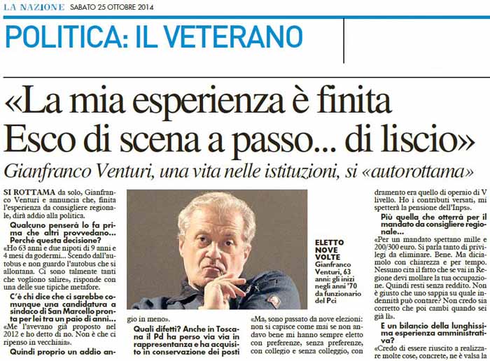 VENTURI OPERAIO DEL PCI, MA SOLO CON COLLETTO BIANCO VENTURI OPERAIO DEL PCI, MA SOLO CON COLLETTO BIANCO