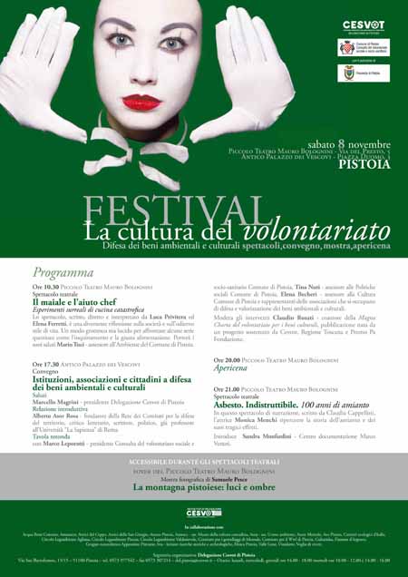PISTOIA. TORNA IL FESTIVAL “LA CULTURA DEL VOLONTARIATO” PISTOIA. TORNA IL FESTIVAL “LA CULTURA DEL VOLONTARIATO”