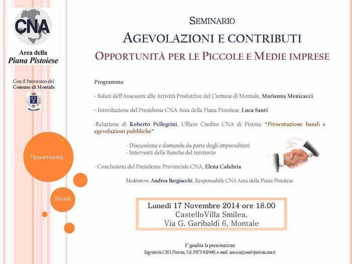 AGEVOLAZIONI E CONTRIBUTI, SEMINARIO PER PICCOLE E MEDIE IMPRESE AGEVOLAZIONI E CONTRIBUTI, SEMINARIO PER PICCOLE E MEDIE IMPRESE