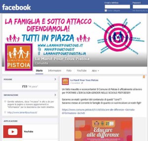 Facebook di La Manif pour tous