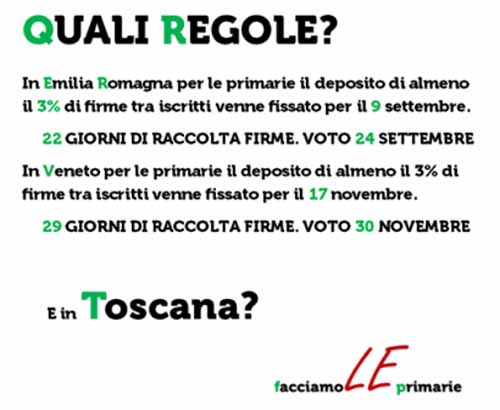 PRIMARIE TOSCANA, INUTILE ACCAPIGLIARSI SULLE REGOLE PRIMARIE TOSCANA, INUTILE ACCAPIGLIARSI SULLE REGOLE