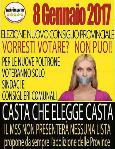 pistoia. ELEZIONI PROVINCIALI, I CINQUE STELLE SI RIFIUTANO DI VOTARE pistoia. ELEZIONI PROVINCIALI, I CINQUE STELLE SI RIFIUTANO DI VOTARE