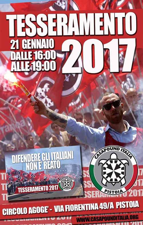 CASAPOUND, FESTA DEL TESSERAMENTO A PISTOIA E PESCIA