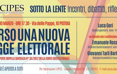 “VERSO UNA NUOVA LEGGE ELETTORALE”, INCONTRO AL CIPES “VERSO UNA NUOVA LEGGE ELETTORALE”, INCONTRO AL CIPES