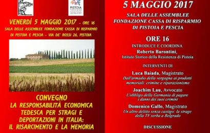 convegno. “LA RESPONSABILITÀ ECONOMICA TEDESCA PER STRAGI E DEPORTAZIONI IN ITALIA: IL RISARCIMENTO E LA MEMORIA”