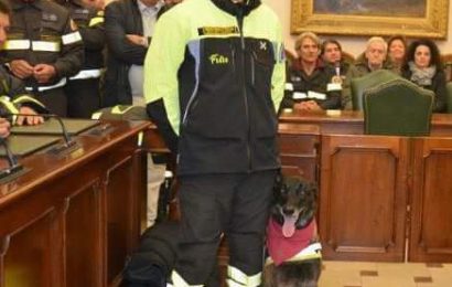 vigili del fuoco. È MORTO IL CANE NAVAR vigili del fuoco. È MORTO IL CANE NAVAR