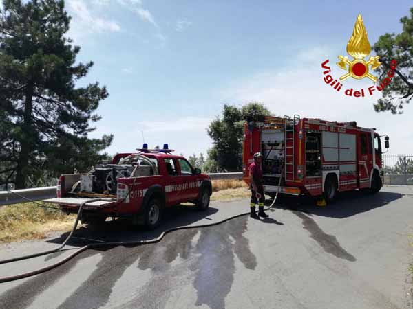 vigili del fuoco. OLIVETA IN FIAMME A FOGNANO