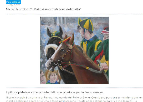 pistoiesi di successo. A SIENA, RICONOSCIMENTI AL PITTORE NICOLA NUNZIATI