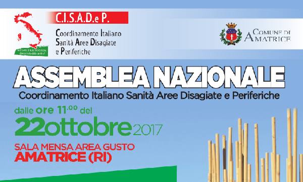 sanità are disagiate. IL CISADEP RIPARTE DA AMATRICE