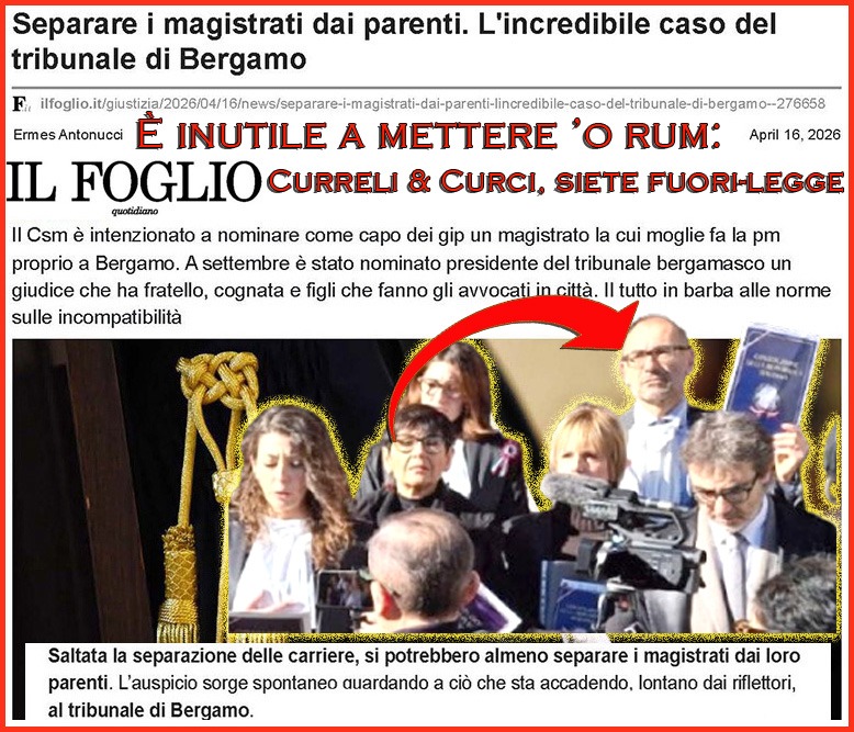 In Italia tra giudici, pubblici ministeri, avvocati, mariti e mogli, impiegati, funzionari e dirigenti sono una grande famiglia estesa-allargata che manovra tutta la tela giudiziaria, con conseguenze devastanti