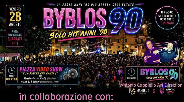 quarrata. DOPPIO APPUNTAMENTO MUSICALE CON “PIAZZA VIDEO SHOW” E “BYBLOS 90” quarrata. DOPPIO APPUNTAMENTO MUSICALE CON “PIAZZA VIDEO SHOW” E “BYBLOS 90”