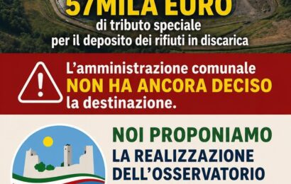 serravalle. IL TRIBUTO SPECIALE DELLA REGIONE TOSCANA VENGA IMPIEGATO PER LA REALIZZAZIONE DELL’OSSERVATORIO SUI PFAS