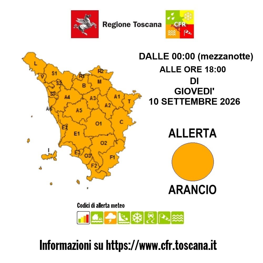 TEMPORALI FORTI E RISCHIO IDROGEOLOGICO E IDRAULICO, CODICE ARANCIONE GIOVEDÌ 10 SETTEMBRE TEMPORALI FORTI E RISCHIO IDROGEOLOGICO E IDRAULICO, CODICE ARANCIONE GIOVEDÌ 10 SETTEMBRE