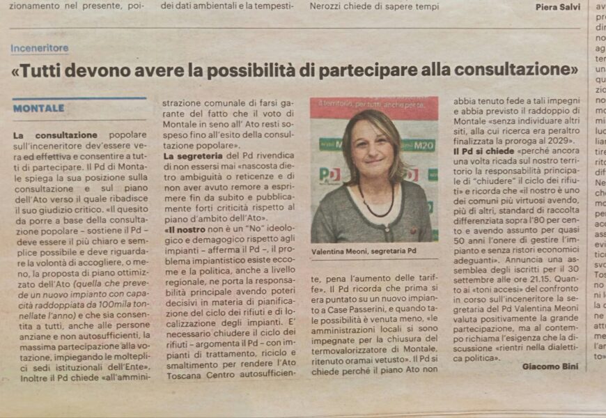 inceneritore. IL COMITATO IONONCISTO ATTACCA IL PD: «CHIEDE SUI GIORNALI CIÒ CHE DOVREBBE GARANTIRE IN COMUNE» inceneritore. IL COMITATO IONONCISTO ATTACCA IL PD: «CHIEDE SUI GIORNALI CIÒ CHE DOVREBBE GARANTIRE IN COMUNE»