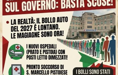 sanità toscana. FIAMMA TRICOLORE: «GIANI SCARICA LE COLPE SUL GOVERNO, MA IL DISASTRO VIENE DA LONTANO. BASTA SCUSE SUL BOLLO AUTO»