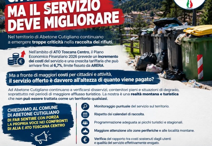 abetone-cutigliano. PIÙ COSTI PER CITTADINI E ATTIVITÀ, MA IL SERVIZIO DEVE MIGLIORARE abetone-cutigliano. PIÙ COSTI PER CITTADINI E ATTIVITÀ, MA IL SERVIZIO DEVE MIGLIORARE
