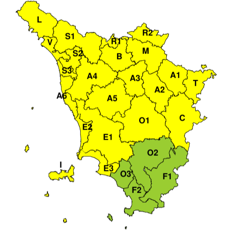 PIOGGIA E TEMPORALI, CODICE GIALLO GIOVEDÌ 17 SU GRAN PARTE DELLA TOSCANA PIOGGIA E TEMPORALI, CODICE GIALLO GIOVEDÌ 17 SU GRAN PARTE DELLA TOSCANA