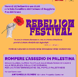 LA PALESTINA AL CENTRO DEL REBELLION FESTIVAL: A BUGGIANO CONFRONTO SU DIRITTI, MEMORIA E ATTUALITÀ