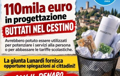 serravalle. GIUNTA LUNARDI: 110MILA EURO IN PROGETTAZIONE BUTTATI NEL CESTINO!