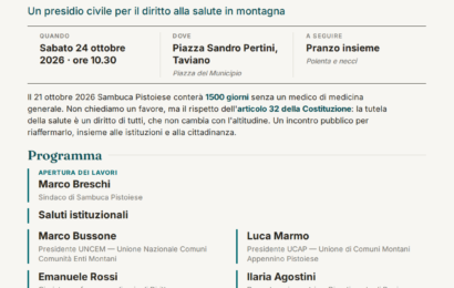 “I DIRITTI NON HANNO PERIFERIE”: A SAMBUCA PISTOIESE 1500 GIORNI SENZA MEDICO DI FAMIGLIA 