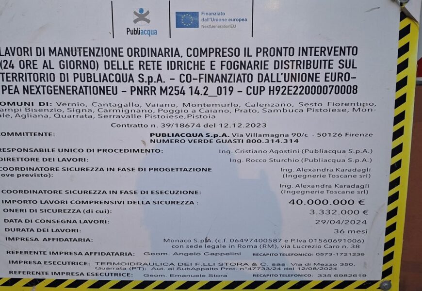quarrata. VALENZATICO, AL VIA I LAVORI PER LA NUOVA RETE FOGNARIA: INVESTIMENTO DA 40MILA EURO DEL COMUNE